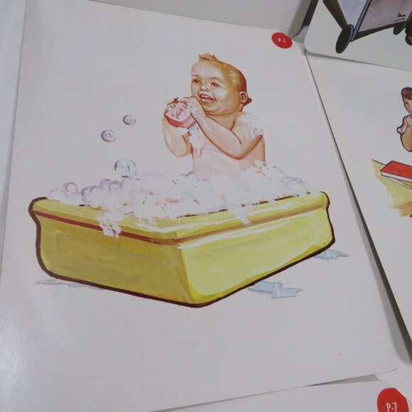 Peabody 60s People at home (6) cards Vintage Artwork - Picture 5 of 11